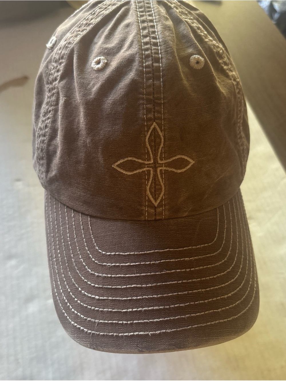 SMFK Men's Brown Crucible Embroidered Baseball Cap Designer
